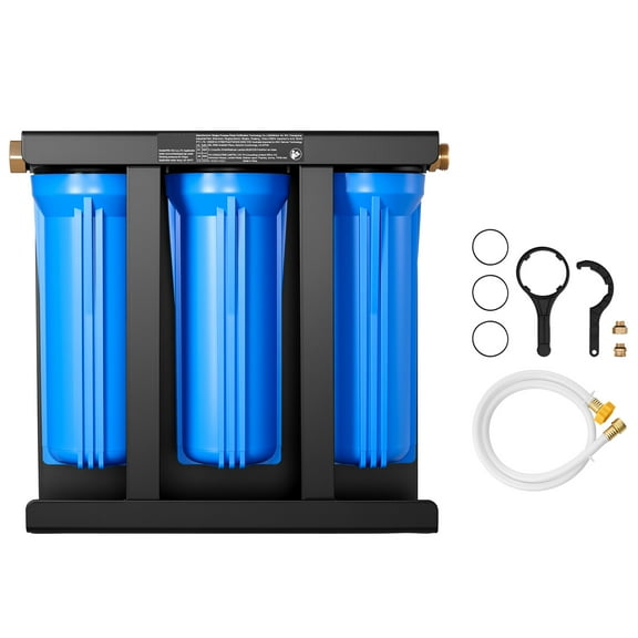 KFFKFF Water Purification Setup for RVs, Triple-Cartridge Filtration Mechanism for Outdoor Enthusiasts, Eliminates Impurities, Unpleasant Smells, Unwanted Flavors, and Majority of Pollutants