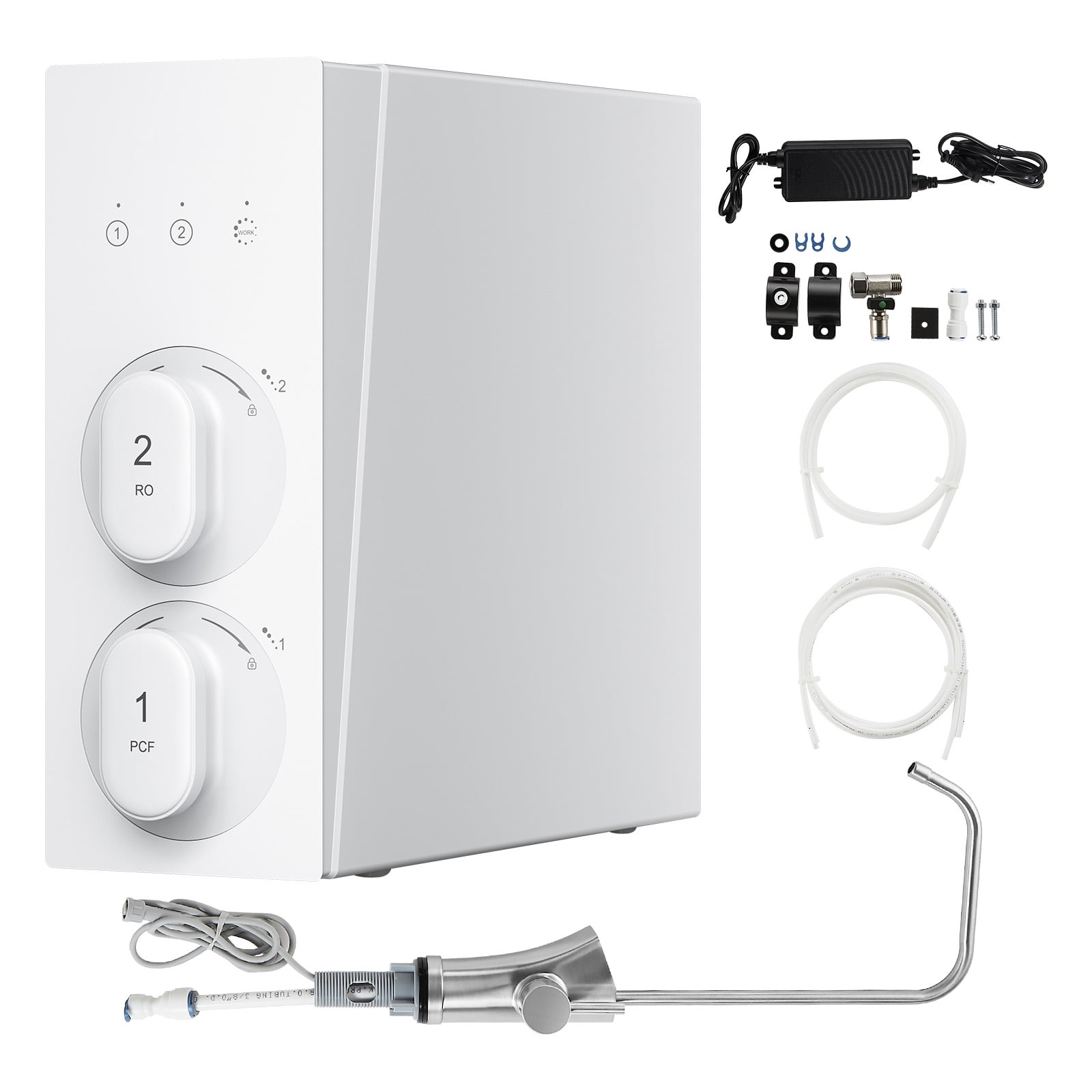 KFFKFF Water Purification System, 600 GPD 8-Level Tankless Water Filter with Reverse Osmosis, Certified by products comply with NSF Standard for TDS Minimization, Under Counter Water Cleaning System