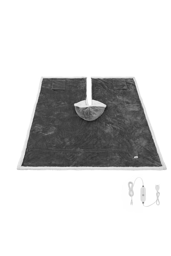 Wearable Heated Throw Blanket with Electric Shawl, Portable Hoodie Blanket for Women, Adjustable Heating Levels, Auto Shut-Off, Overheat Protection, Winter Use for Adults, Machine Washable