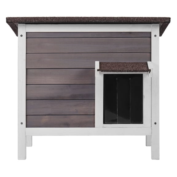 KFFKFF Weather-Resistant Outdoor Cat Dwelling, Suitable for Multiple Felines, Wooden Cat and Rabbit Abode with Comprehensive Foam Insulation, Accessible Roof, PVC Entrance Covers