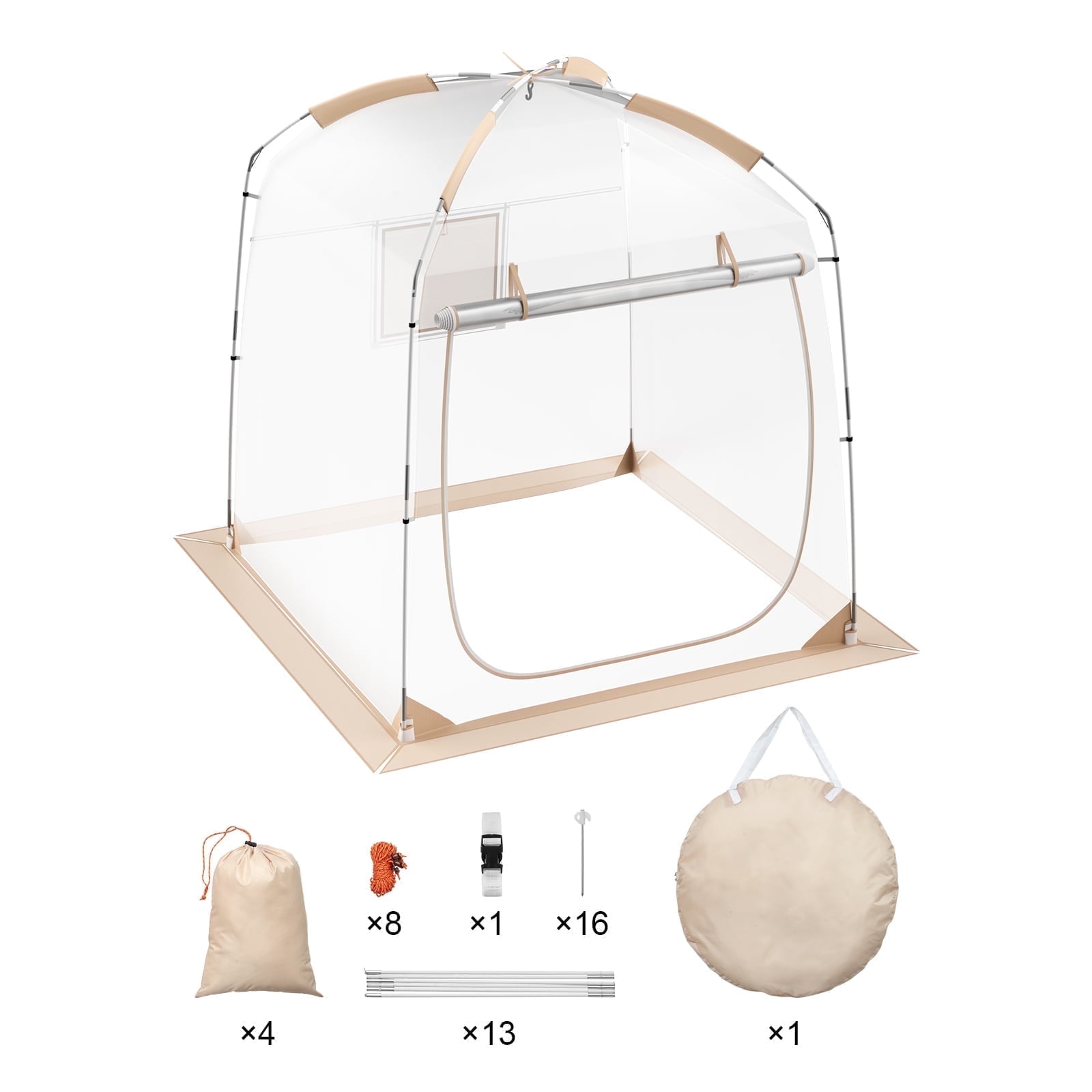 KFFKFF Weather-Resistant Pod for 2-4 Person, 72" x 72" Bubble Tent, Quick Setup Sports Dome, Instant Transparent Outdoor Shelter for Sport Events, Parades, Fishing
