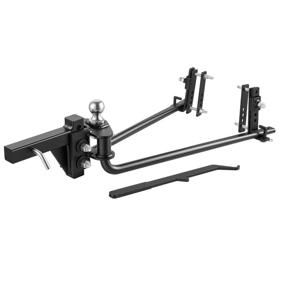 KFFKFF Weight Distribution Hitch, 10000 lbs Towing Capacity with Sway Control, Load Leveling Kit for Trailers and RVs, 1000 lbs Tongue Limit, 2 in Shank, 2-5/16 in Ball