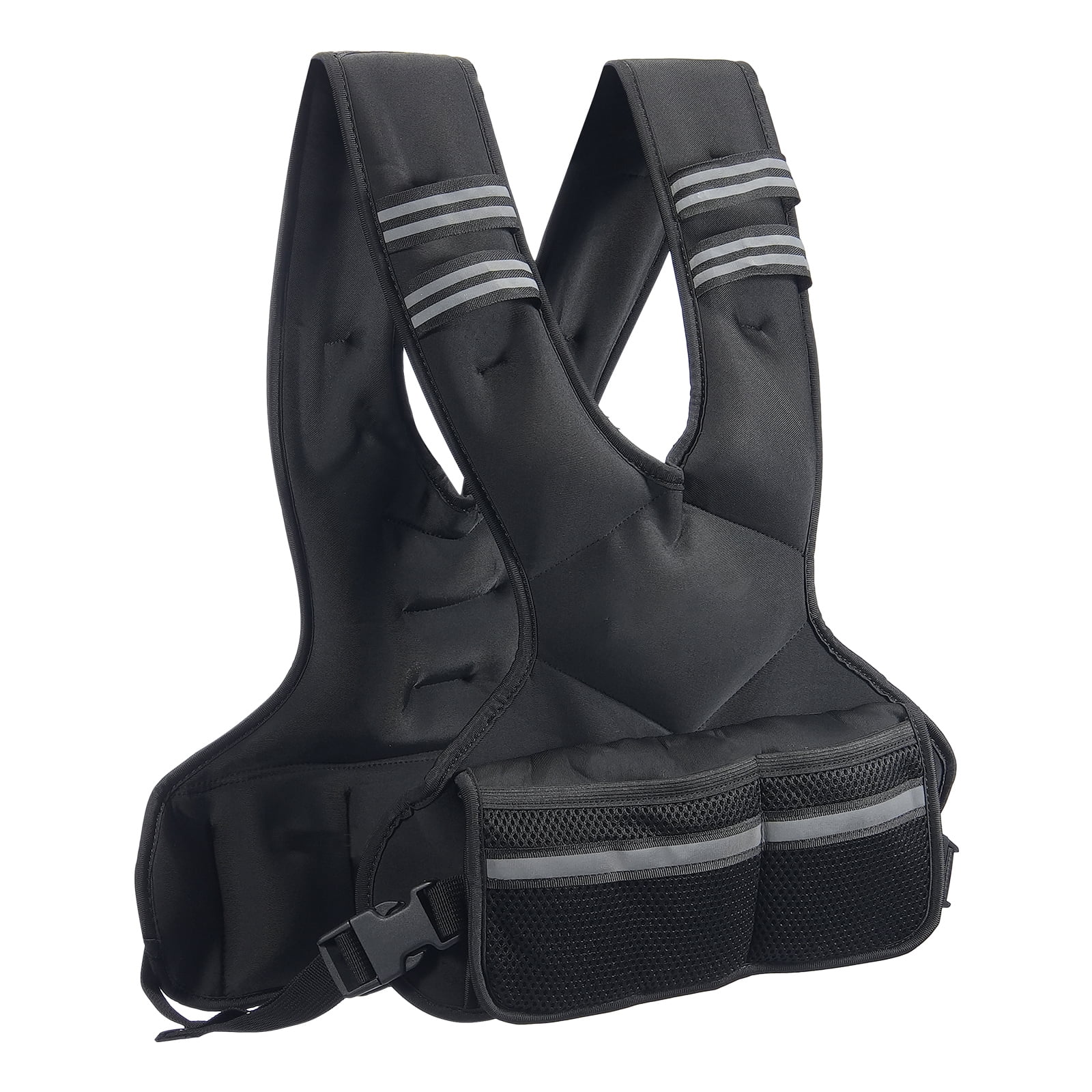 KFFKFF Weight Vest, Adjustable 11-20lb, Includes 6 Ironsand Weights, with Visibility Stripe, Ideal for Men & Women, Perfect for Fitness, Strength Training, and Running