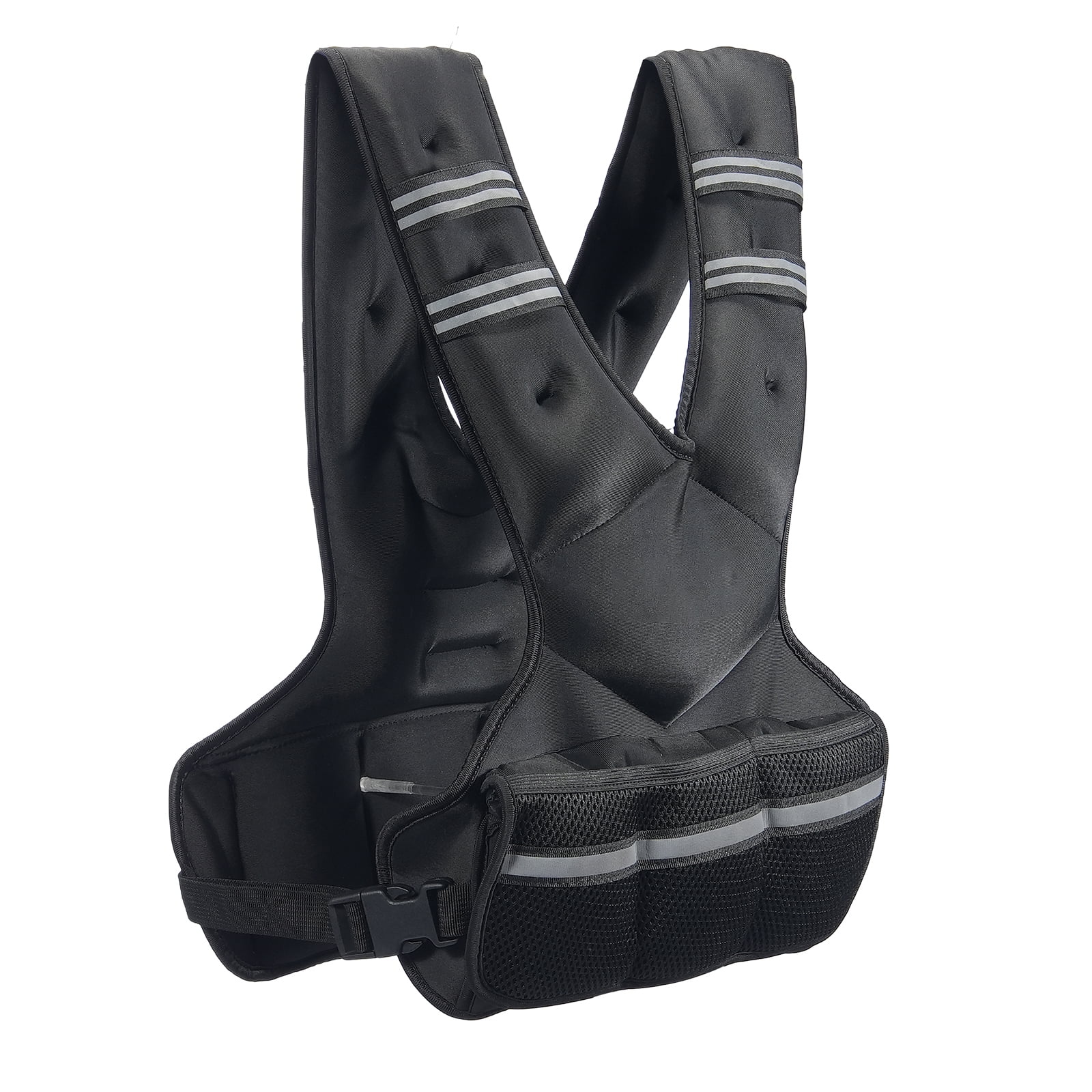 KFFKFF Weighted Vest, Adjustable 20-32lbs, Includes 6 Ironsand Weights, Designed with Reflective Stripes, Ideal for Both Men and Women, Enhances Workouts for Strength, Running, and Jogging