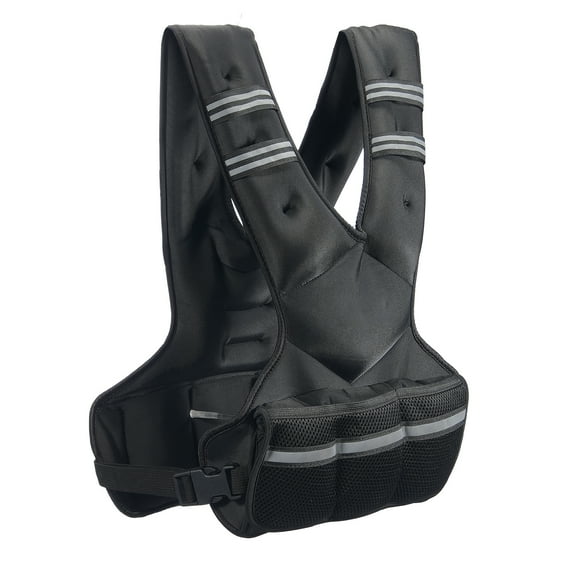 KFFKFF Weight Vest, Adjustable 20-32lbs, Includes 6 Ironsand Weights, Designed with Reflective Stripes, Ideal for Both Men and Women, Enhances Workouts for Strength, Running, and Jogging