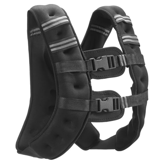 KFFKFF Weighted Vest, 16 lbs Fitness Vest with Visibility Stripe, Customizable Buckle Body Vest for Men and Women, Exercise Gear for Power Training, Running, Cardio, Fitness, and Weight Reduction