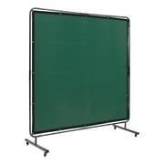 KFFKFF Welding Screen with Frame, 6 x 6 Welding Shield, Fire-Resistant Vinyl Welding Safety Screen on 4 Rotating Casters 2 Can Be Secured, Portable & Expert-Grade for Factory/Industrial Use