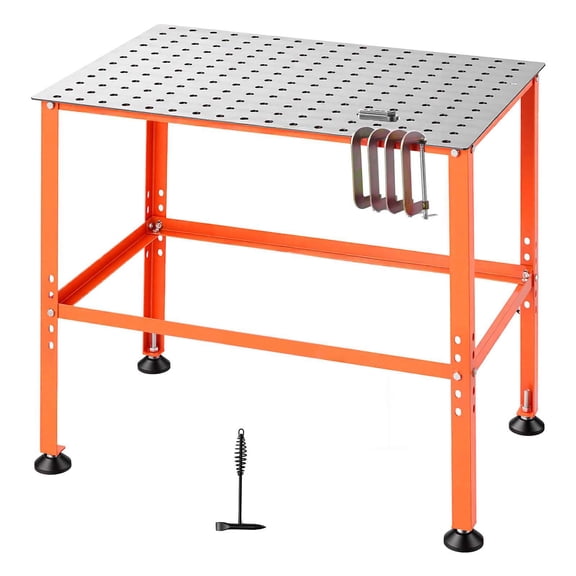 KFFKFF Welding Table, 36" x 24" Workbench with 800 lbs Load Capacity, Durable Steel Platform with 0.63" Fixture Holes for Metalwork, Fabrication, Assembly, and Repairs