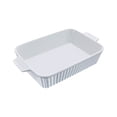 thumbnail image 1 of KFFKFF White Ceramic Cooking Tray, 9" x 13" Size, Rectangular Ovenware with Dual Grips, Oven Safe, Deep Dish for Lasagna, Casserole Serving Dish, Ideal for Thanksgiving & Christmas Gift, 1 of 9