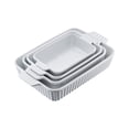 thumbnail image 1 of KFFKFF White Ceramic Cookware, 9" x 13", Set of 4, Rectangular Oven-Safe Baking Trays, Equipped with Handles, Deep Dish Design for Lasagna and Other Dishes, Ideal for Thanksgiving & Christmas Gift, 1 of 9