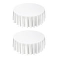 thumbnail image 1 of KFFKFF White Round Tablecloths, Set of 2, 120-Inch Diameter, Durable Polyester Fabric, Stain- and Wrinkle-Resistant, Machine Washable Covers for Weddings, Parties, Banquets, and Formal Gatherings, 1 of 9