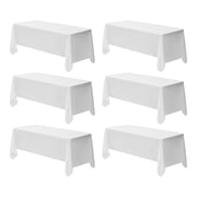 KFFKFF White Tablecloths for Rectangular Tables, 6 Pack, 70 x 120 Inches, Durable and Washable Polyester Fabric, Wrinkle-Resistant Table Covers for Events, Parties, and Banquets