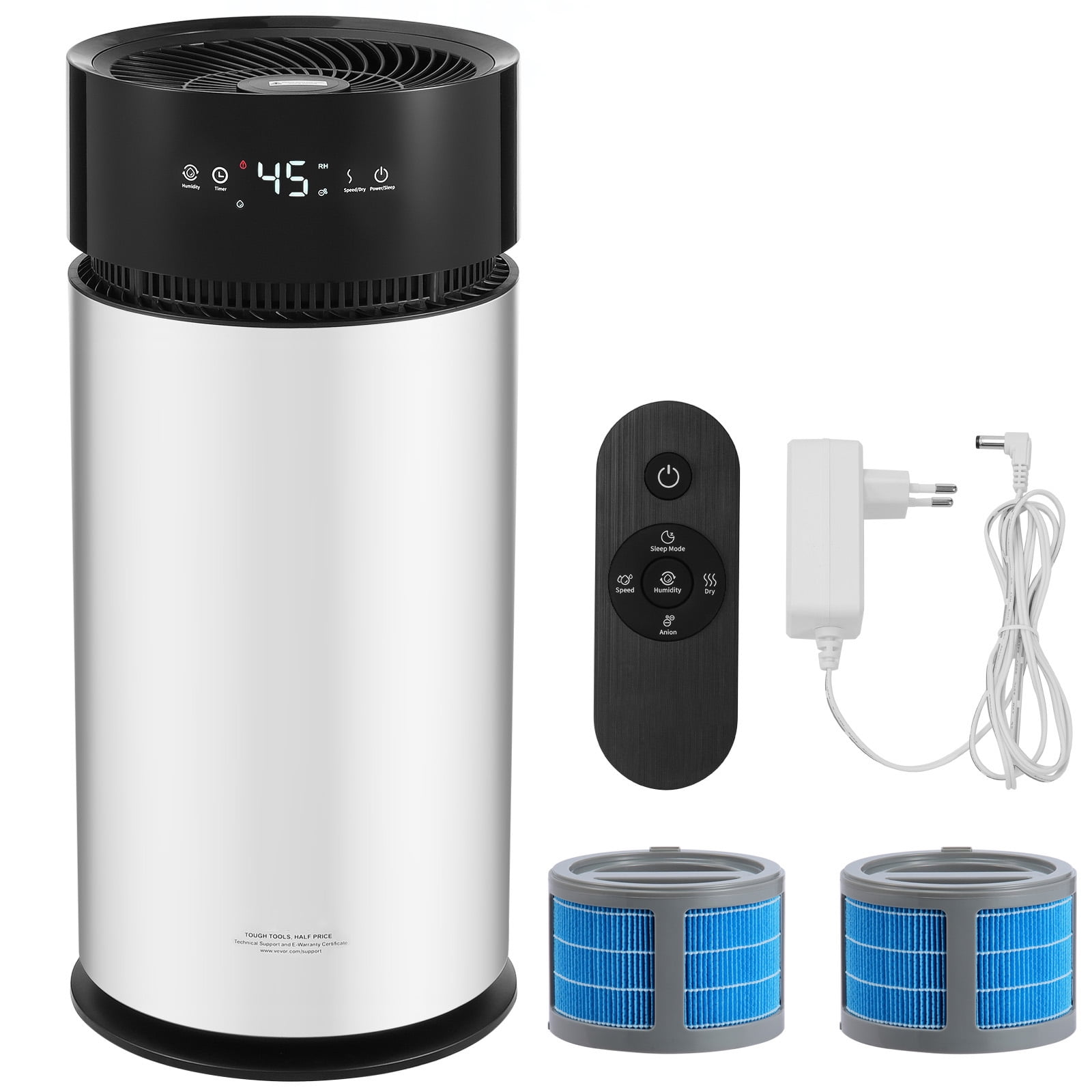 KFFKFF Whole Home Evaporative Humidifier, Suitable for Spaces up to 1076.4 sqft, 10L(2.64G) Capacity, Intelligent Moisture Humidifier and Air Cleaner, 3-Speeds \u0026 1-14h Timer, Superior Filter