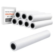 KFFKFF Wide Format Paper, 24 in x 150 ft Plotter Roll, 8 Rolls with 2 in Core, 20 LB Bond Paper, Suitable for CAD Drawings, Engineering Plans, GIS Maps, and Architectural Blueprints