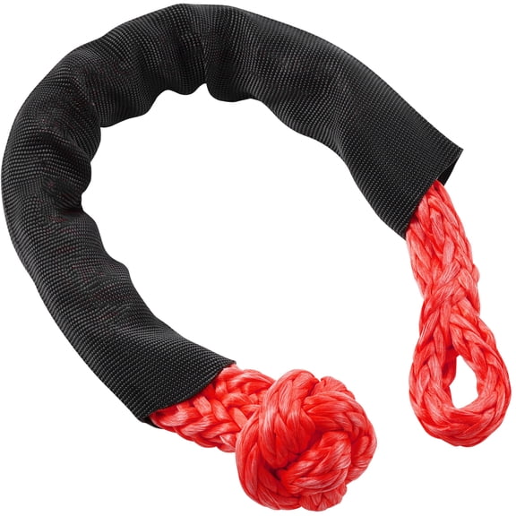 KFFKFF Winch Shackle Red Synthetic Rope 1/2" x 22" 6.6 Ton Non-Powered