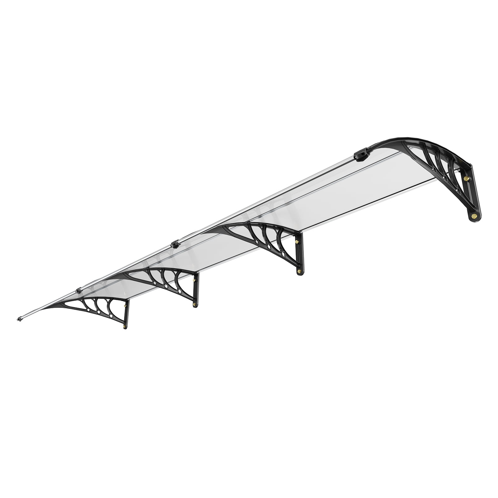 KFFKFF Window Door Awning Canopy 38" x 117" PC Sheet Transparent Front Door Patio Cover UV Rain Cover Patio Window Awning Outdoor Polycarbonate (Clear)