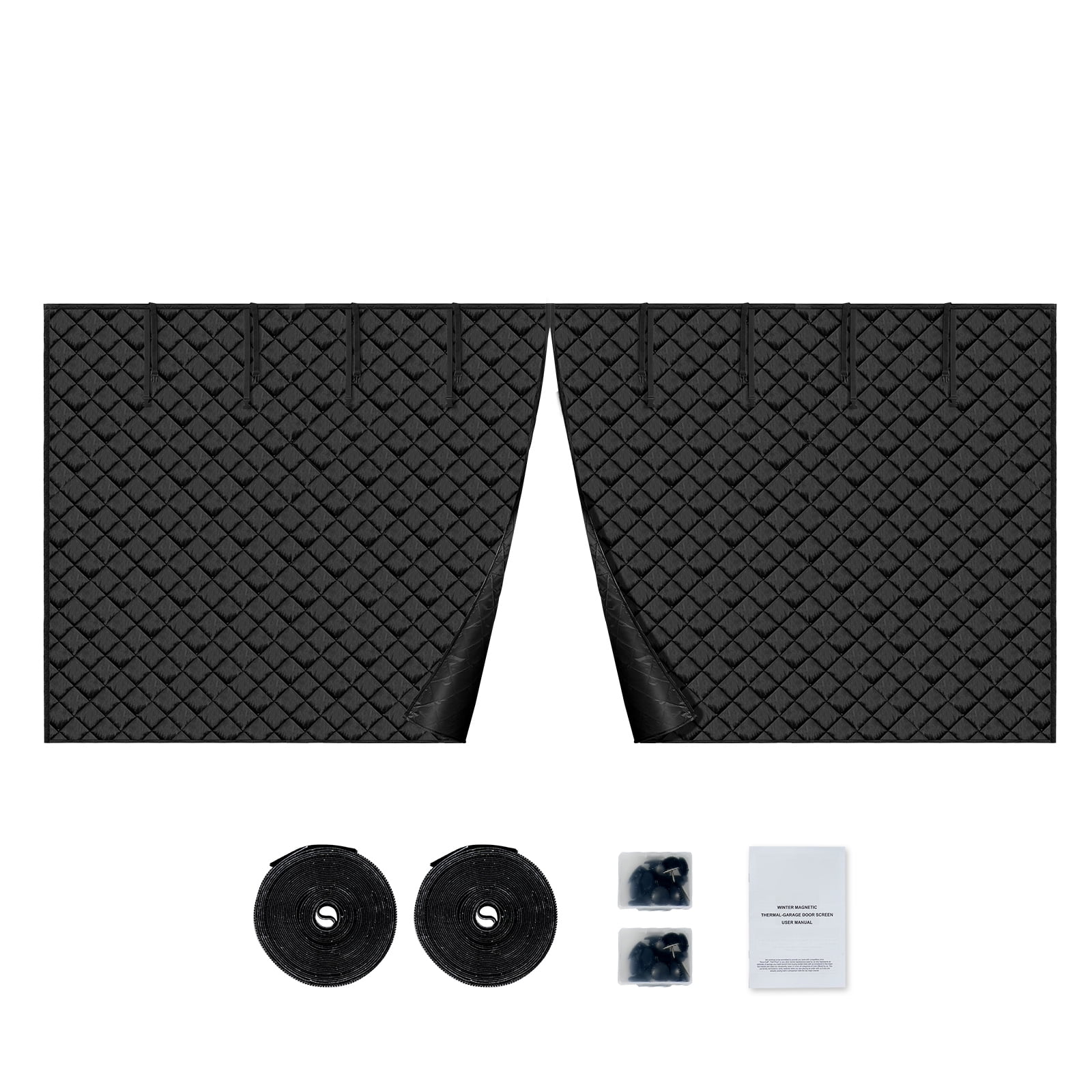 KFFKFF Winter Garage Door Screen 18.3 x 7.15 FT, Thermal Insulation Curtain Kit, Magnetic, Crafted from Durable 300D Oxford Fabric with a Weighted Bottom, Simplified Installation for Garage