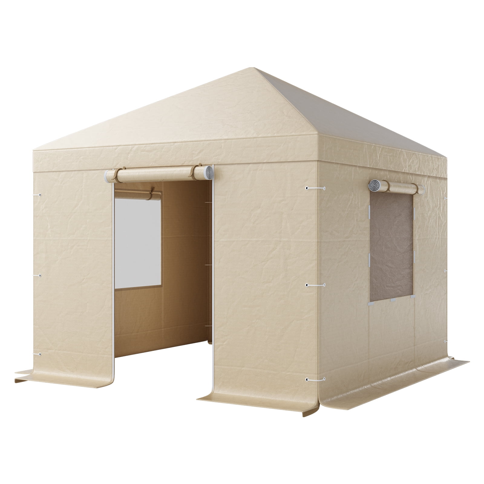 KFFKFF Winter Gazebo Cover for 10 x 10 ft Hardtop Gazebos 180G PE Waterproof Material All-Weather Enclosed Canopy Cover