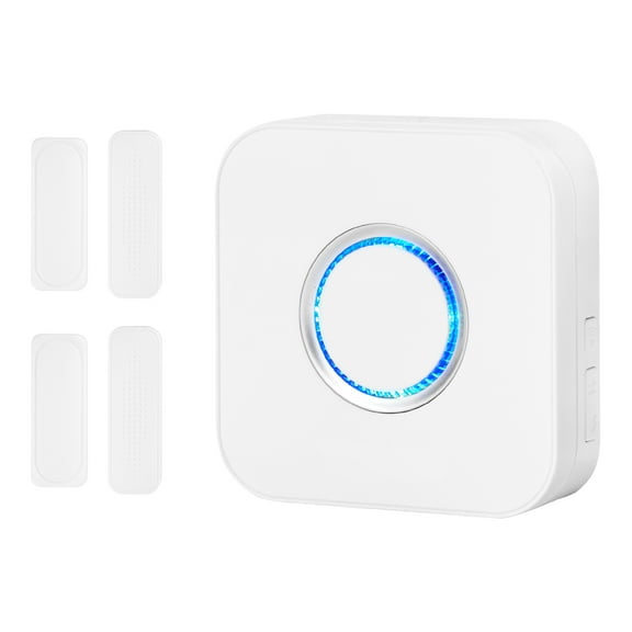 KFFKFF Wireless Door Chime, DC 12V, Entry Alert System with 656 ft Range, 58 Melodies & 5 Adjustable Volume Levels, Door Sensor Alarm for Business, Store, Home, or Office Use