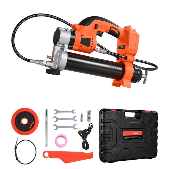 KFFKFF Wireless Lubricant Applicator, Maximum Force of 80,000 PSI, Illuminated Lubrication Device with 35.4-inch Extended Hose, 20V Battery Operated with Adjustable Speed Controls