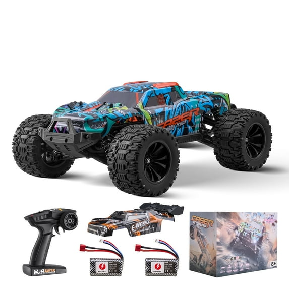 KFFKFF Wireless Operated Vehicle, 1:14 Proportion Kid's RC Car, 4WD Cross-Country Truck with 45° Wheelie & Speed Flexibility, 42 km/h Swift Hobby RC Race Car Plaything, Perfect Present