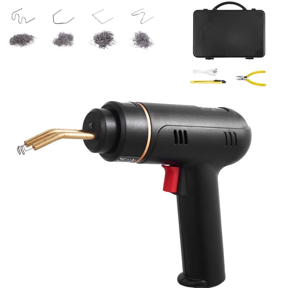 KFFKFF Wireless Plastic Fusion Tool, 120W Polymer Bonding Device with 400PCS 4 Varieties Heat Staples, Portable Heat Staple Fusion Device, Polymer Auto Bumper Restoration Set for Kayak, Playthings