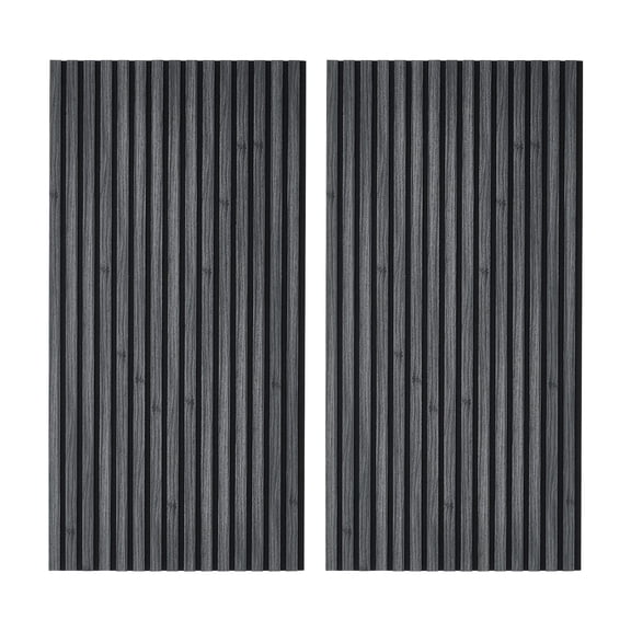 KFFKFF Wood Wall Panels, 47.2 x 23.6 in, Acoustic Slat Panels, Black Oak Finish, Sound Dampening for Living Rooms, Bedrooms, Offices, Studios, Interior Wall Design, MDF & PET Build, Screw Kit, 6-Pack