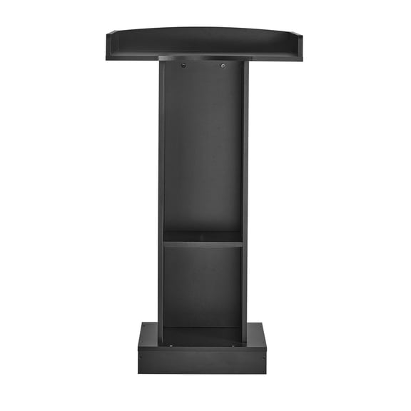 KFFKFF Wooden Podium Stand, 42-Inch Lectern with Storage Shelf, Ideal for Schools, Churches, and Events, Presentation Stand with Three-Sided Panels, Fixed Base, and Book Stop