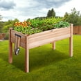 thumbnail image 1 of KFFKFF Wooden Raised Garden Bed Planter Box 47.2x22.8x30" Flower Vegetable Herb, 1 of 9