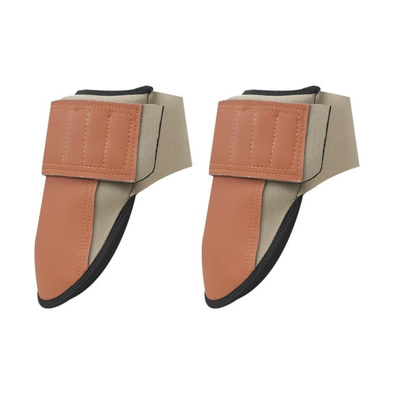 KFFKFF Work Knee Cushions, Robust Leather Fabrication Cushions, Laundry-Safe Job Knee Cushions, Simple to Don and Doff, Amplified Knee Reinforcement for Horticulture, Flooring, and Sanitation, Black