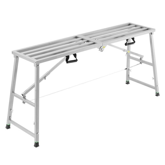 KFFKFF Work Station, Quadruple Height Modification, Collapsible Alloy Steel Ladder, Transportable Work Stand, 800 lb Weight Limit, Anti-Skid Rubber Pads, Painting and Cleaning Stool