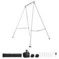 thumbnail image 1 of KFFKFF Yoga Stand Frame, 310 lbs Capacity Swing Stand, Triangular Design Pull-Up Frame, Aerial Silk Stand with Adjustable Height & Aluminum Legs, Stainless Steel Top Bar, 1 of 9