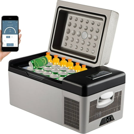 KFFKFF car refrigerator 22qt, 12 volt single zone portable refrigerator, 12/24 volt dc and 110-240 volt ac compressor cooler, refrigeration range -4? refrigeration range, suitable for cars, trucks