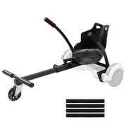 KFFKFFHoverboard Kart Seat, Suitable for 6.5", 8", 8.5", 10" Hoverboards, Equipped with LED Illumination, Frame Length Customization and 220 LBS Weight Limit