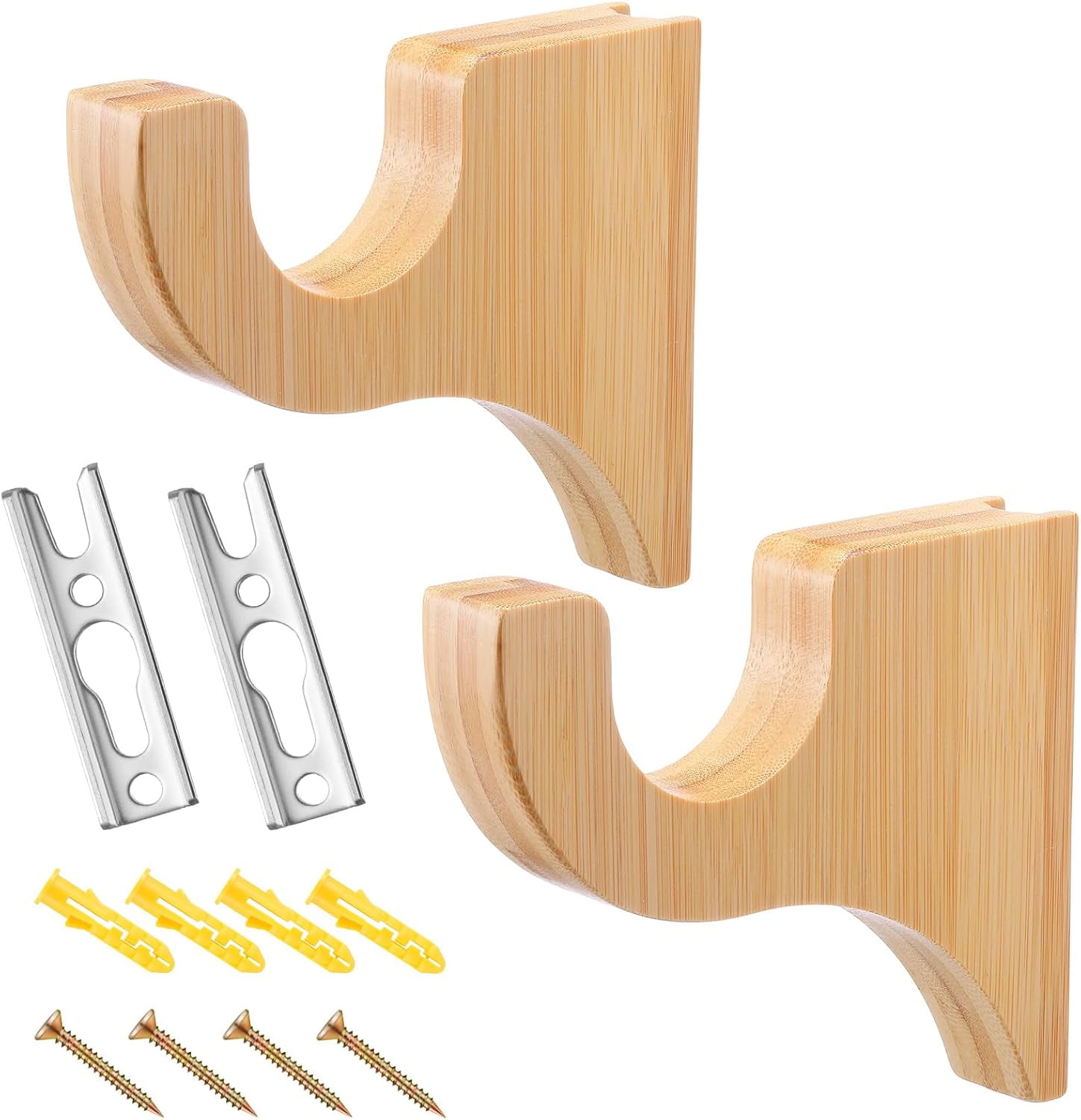 Wood Curtain Rod Brackets Unfinished