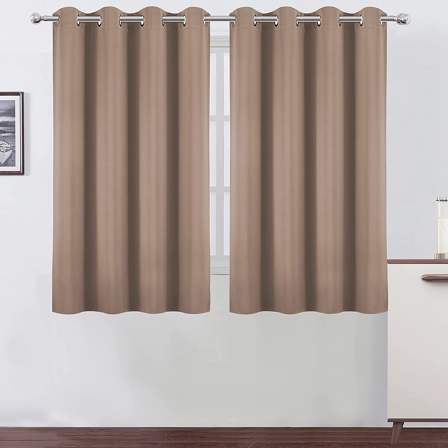 KFHARS-Cappuccino Blackout Curtains/52 x 45 Inch Length Set of 2 Panels ...