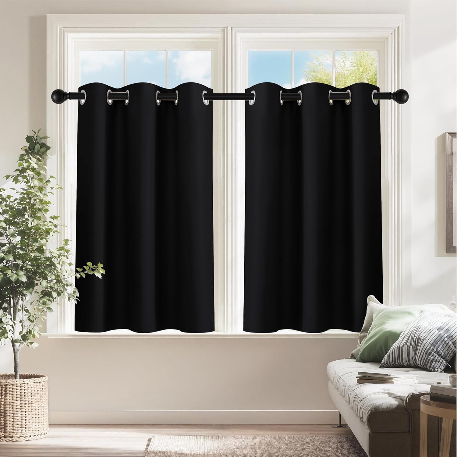 KFHARS-Kitchen Curtains 24 inch Length - Blackout Camper Curtains for