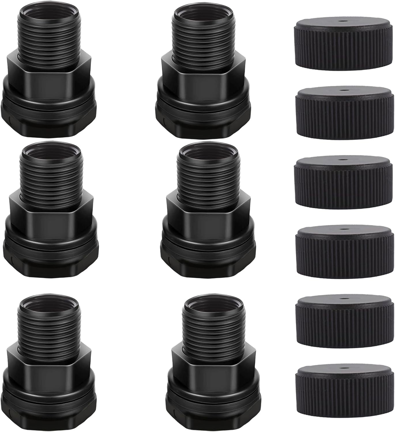KFHARS-PVC Garden Hose Bulkhead Fitting With Plug, 1/2
