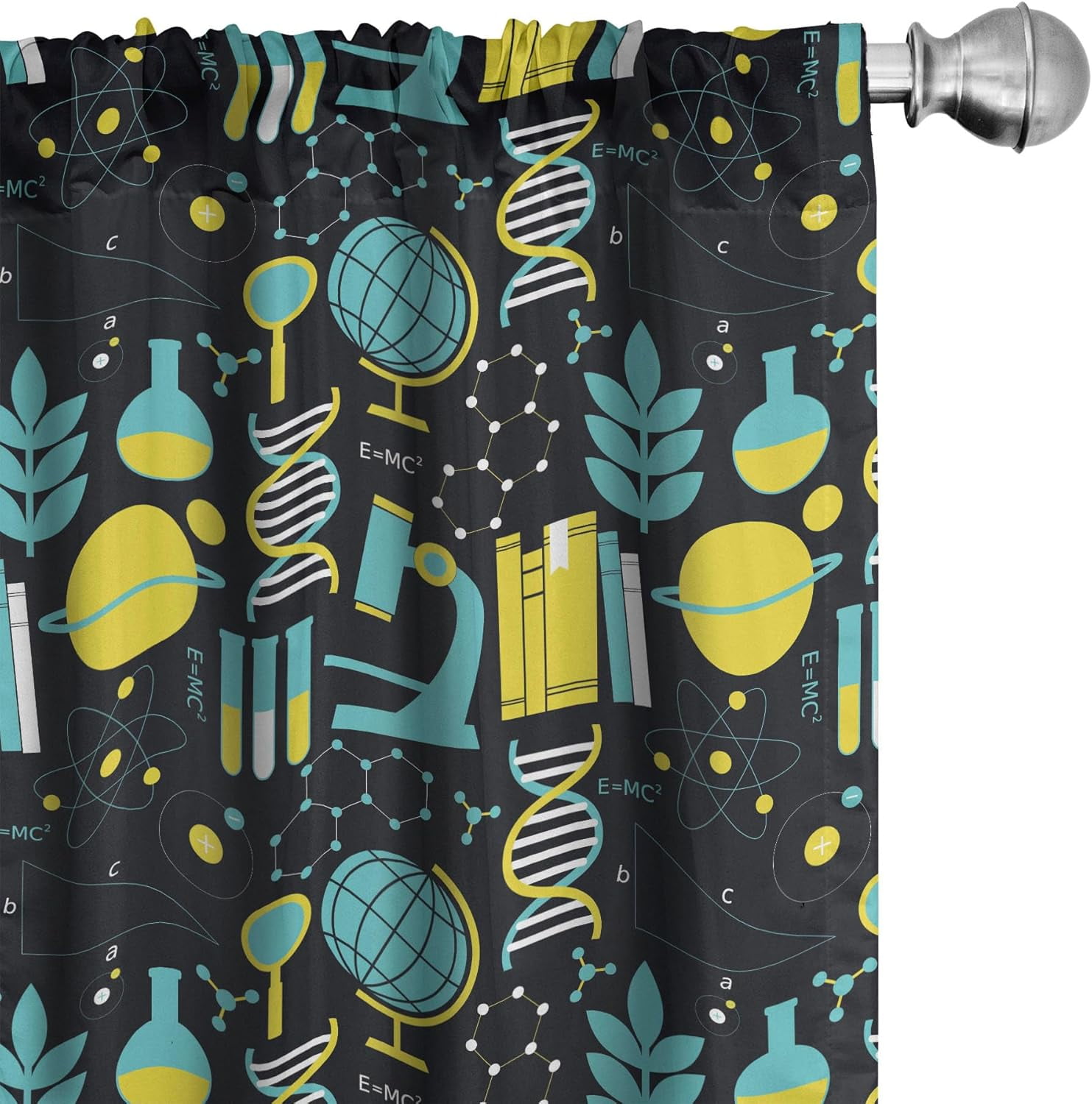 KFHDRS-Curtains, Science Themed Biology Chemistry and Physics Protons ...