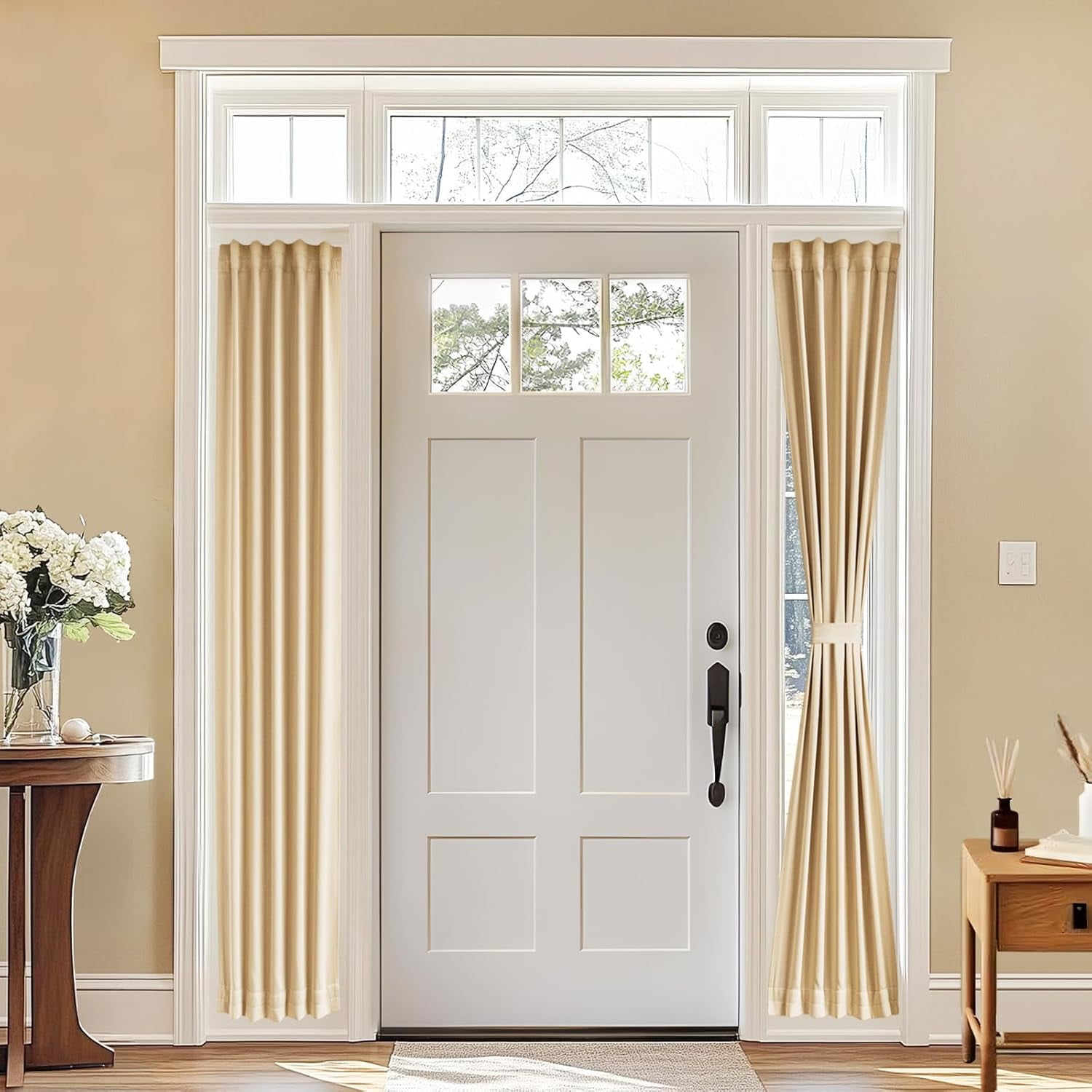 KFHDRS-Sidelight Curtains for Front Door, 12 Inch Wide Narrow Window