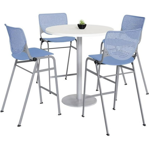 KFI 42" Round Bistro Table - White Top - Kool Barstools - Peri