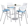 thumbnail image 1 of KFI 42" Round Bistro Table - White Top - Kool Barstools - White/Sky Blue, 1 of 1
