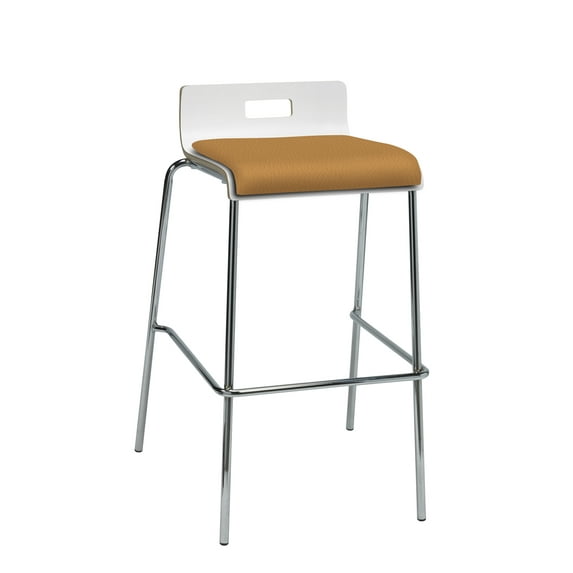 KFI JIVE Low Back Barstool, Fiesta Vinyl Seat, White Back
