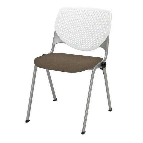 KFI KOOL Stack Chair - Java Vinyl Upholstered Seat