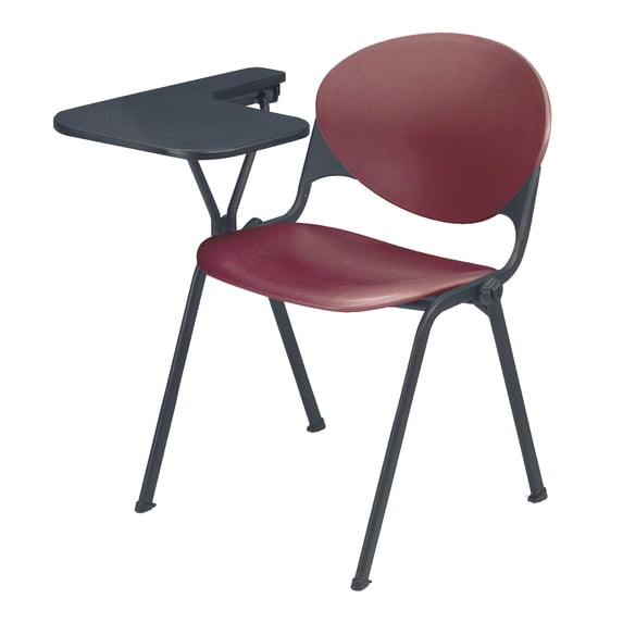KFI Stacking School Chair, Writing Tablet, Burgundy Finish, Right Tablet