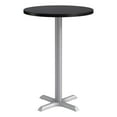 thumbnail image 1 of KFI Studios 30in Round Dining Table - 42in H - Black Top - Silver Base, 1 of 1