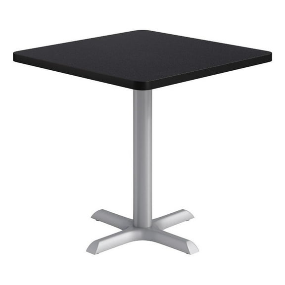 KFI Studios 30in Square Dining Table - 29in H - Charcoal Top - Silver Base