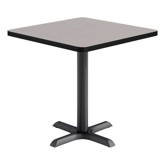 KFI Studios 30in Square Dining Table - 29in H - Gray Top - Black Base