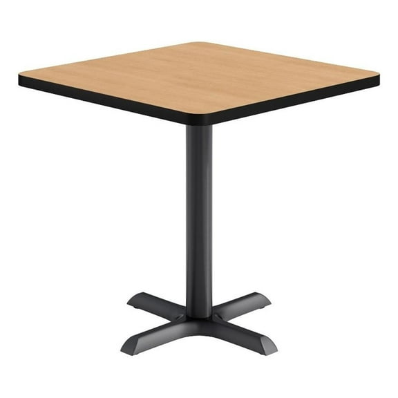 KFI Studios 30in Square Dining Table - 29in H - Natural Top - Black Base