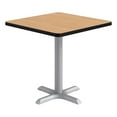 thumbnail image 1 of KFI Studios 30in Square Dining Table - 29in H - Natural Top - Silver Base, 1 of 1